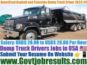 AmeriCoat Asphalt and Concrete Dump Truck Driver 2023-24
