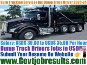 Guru Trucking Services Inc Dump Truck Driver 2023-24