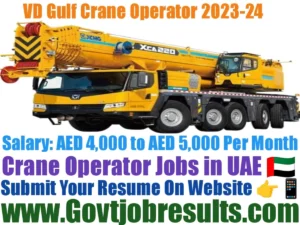VD Gulf Crane Operator Recruitment 2023-24
