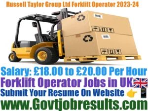 Russell Taylor Group Ltd Forklift Operator 2023-24