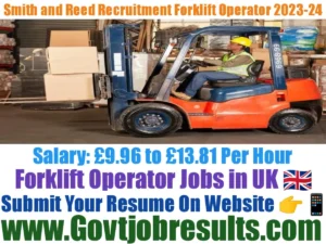 Smith and Reed Recruitment Forklift Operator 2023-24