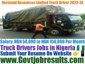 Verstand Resources Limited Truck Driver 2023-24