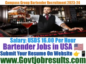 Compass Group Bartender Recruitment 2023-24