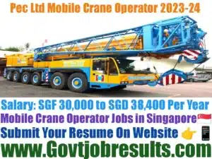 Pec Ltd Mobile Crane Operator 2023-24