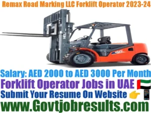 Remax Road Marking LLC Forklift Operator 2023-24