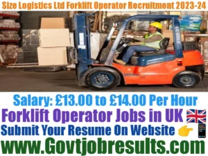 Size Logistics Ltd Forklift Operator 2023-24