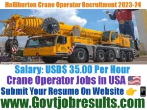 Halliburton Crane Operator Recruitment 2023-24