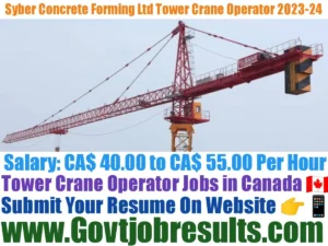 Syber Concrete Forming Ltd Tower Crane Operator 2023-24