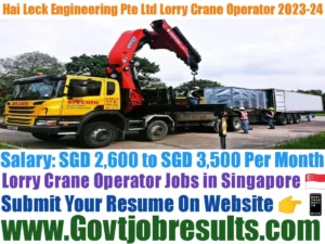 Hai Leck Engineering Pte Ltd Lorry Crane Operator 2023-24