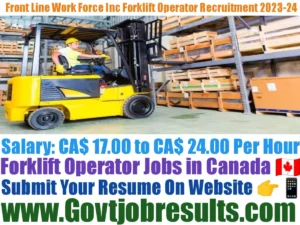 Front Line Work Force Inc Forklift Operator 2023-24