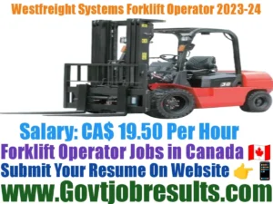 Westfreight Systems Forklift Operator 2023-24