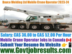 Davco Welding Ltd Mobile Crane Operator 2023-24