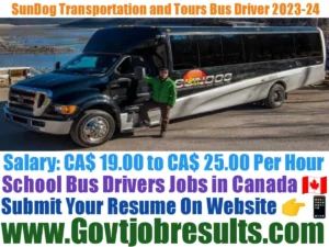SunDog Transportation and Tours Bus Driver 2023-24