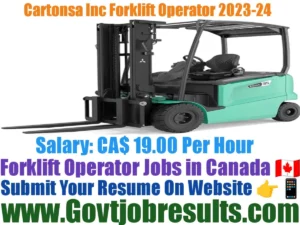Cartonsa Inc Forklift Operator 2023-24
