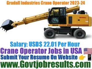 Gradall Industries Crane Operator Recruitment 2023-24
