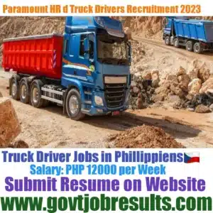 Paramount Human Resource HGC truck Driver Recruitment 2023 