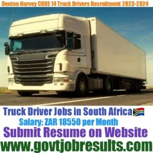 Denton Harvey CODE 14 Driver Recruitment 2023-2024