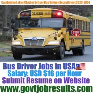 Cambridge Lakes School Bus Driver Recruitment 2023-24
