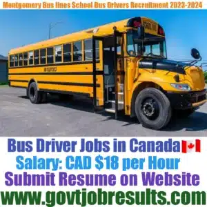 Montgomery Bus lines Need Bus Driver Recruitment 2023-24