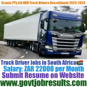 Scania Pty Ltd CODE 14 Truck Driver Recruitment 2023-24