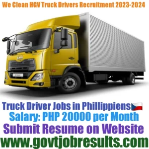 We Clean HGV Truck Driver Recruitment 2023-24