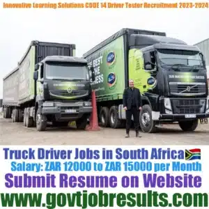 Innovative Learning Solutions CODE 14 Driver Tester Recruitment 2023-24