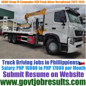 Asuki Group of Companies Boom Truck Driver Recruitment 2023