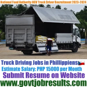 National Food Authority Needs HGV Truck Driver Recruitment 2023-24