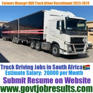 FarmManager CODE 14 Truck Driver Recruitment 2023-24