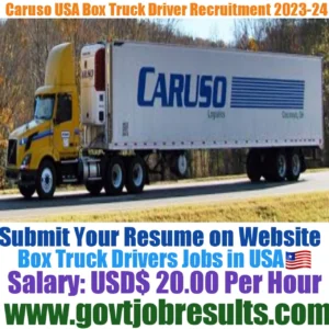 Caruso USA Box Truck Driver Recruitment 2023-24