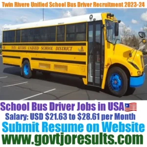 Twin Rivers School Bus Driver Recruitment 2023-24