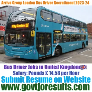 Arriva Group London Bus Driver Recruitment 2023-24