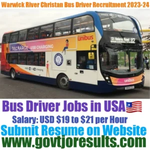 Warwick River Christian Bus Driver Recruitment 2023-24
