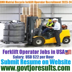 EMR Forklift Operator Recruitment 2023-24