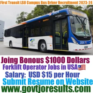 First Transit LSU Campus Bus Driver Recruitment 2023-24