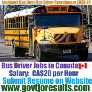 Landmark Bus lines School Bus Driver Recruitment 2023-24