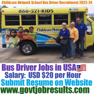 Childcare Network School Bus Driver Recruitment 2023-24