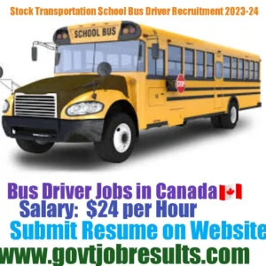 Stock Transportation School Bus Driver Recruitment 2023-24