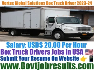 Vertex Global Solutions Box Truck Driver 2023-24