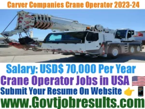 Carver Companies Crane Operator 2023-24