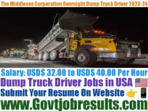 The Middlesex Corporation Overnight Dump Truck Driver 2023-24