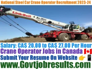 National Steel Car Crane Operator Recruitment 2023-24