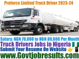 Proforce Limited Truck Driver 2023-24