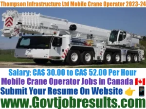 Thompson Infrastructure Ltd Crane Operator 2023-24