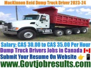 MacKinnon Reid Dump Truck Driver 2023-24