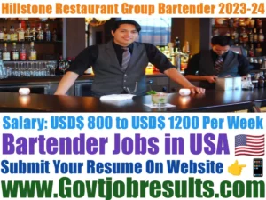Hillstone Restaurant Group Bartender 2023-24