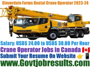 Cloverdale Forms Rental Crane Operator 2023-24