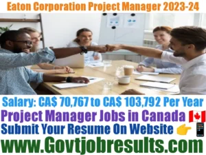 Eaton Corporation Project Manager 2023-24
