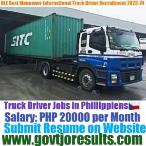 BLE Best Manpower International INC HGV Truck Driver Recruitment 2023-24