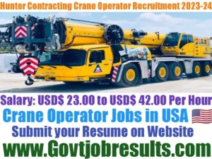 Hunter Contracting Crane Operator Recruitment 2023-24